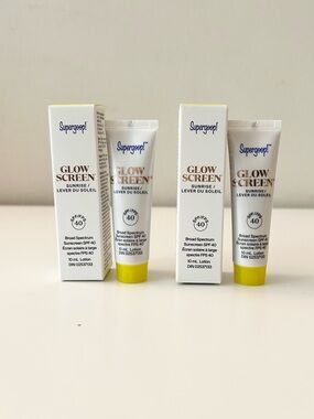🌸SUPERGOOP! Glowscreen Sunscreen SPF 40 in Sunrise Deluxe Mini 10mL x 2